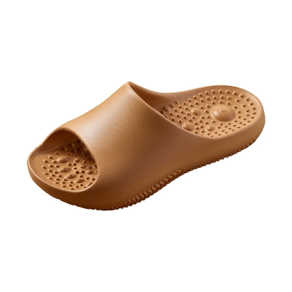 Pandaie Shower Shoes for Women Men Non Slip Quick Drying Pool Cloud Slides Comfortable Massage Bathroom Slippers with Arch Support Size 6-11 Brown