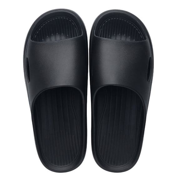 Pandaie Shower Shoes for Women Men Quick Drying Non Slip Bathroom Slippers Comfortable Summer Slides Sandals for Pool Spa Beach Black Size 9.5