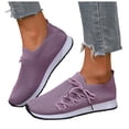 thumbnail image 1 of Pandaie Slip on Sneakers Women Walking Shoes Side Lace up Tennis Lightweight Breathable Mesh Nurse Orthopedic Workout Gym Sport Shoes (Purple,7.5), 1 of 7