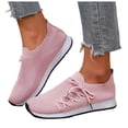 thumbnail image 1 of Pandaie Slip on Sneakers Women Walking Shoes Side Lace up Tennis Lightweight Breathable Mesh Nurse Orthopedic Workout Gym Sport Shoes (Red,8.5), 1 of 7