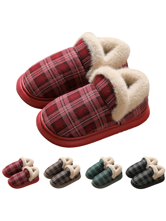 Slipper Booties for Women Cozy Winter Fuzzy Warm House Cloud Slides Memory Foam Slip on Outdoor Indoor Bedroom Home Shoes Coffee 7.5