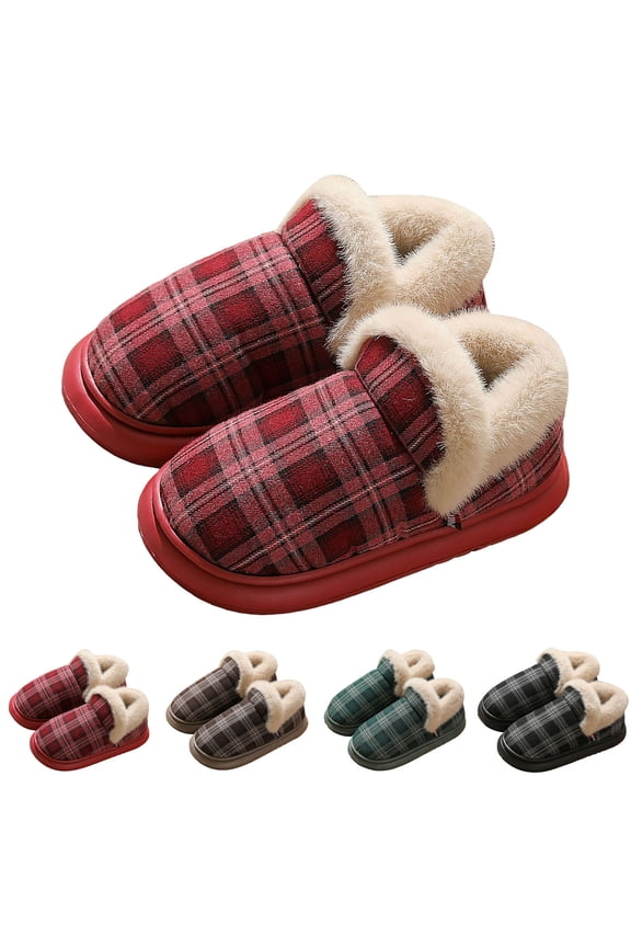 Slipper Booties for Women Cozy Winter Fuzzy Warm House Cloud Slides Memory Foam Slip on Outdoor Indoor Bedroom Home Shoes Coffee 7.5