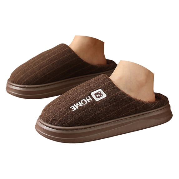 Pandaie Slippers for Men Warm Memory Foam Comfy House Slipper Non Slip Rubber Sole Open Back Fashion Home Shoes for Indoor Outdoor Size 7.5‑12.5