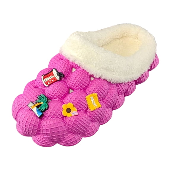 Pandaie Slippers for Women Men Bubble Slides Fuzzy Cute Slippers Non Slip Massage Soft House Shoes for Indoor Outdoor Use Size 6-10