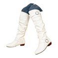 thumbnail image 1 of Pandaie Slouchy Knee High Boots for Women Classic Faux Suede Leather Low Heel Zip Pull on Fashion Long Tall Riding Boot for Fall Winter, 1 of 9