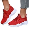 thumbnail image 1 of Pandaie Sneakers for Women Platform Running Tennis Shoes Comfortable Athletic Walking Gym Workout Non Slip Casual Shoes (Red,8), 1 of 6