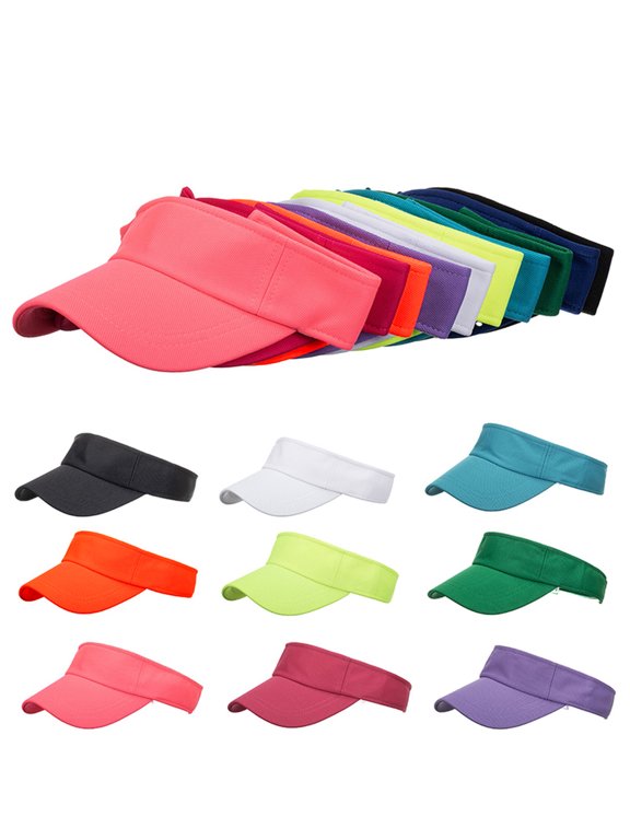 Sports Sun Visor Hat for Women Men Moisture Wicking Lightable Visor Cap with Adjustable Hook and Loop Closure