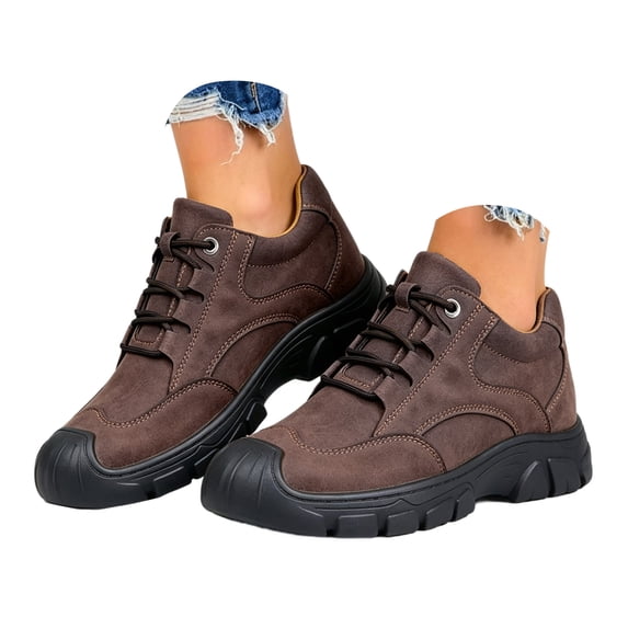 Pandaie Steel Toe Sneakers for Men Leather Outdoor Non Slip Hiking Ankle Boots Casual Fashion Breathable Comfortable Slip on Walking Work Shoes Size 7.5‑10