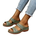 thumbnail image 1 of Pandaie Orthopedic Wedge Sandals for Women Summer Dressy 2026 Walking Shoes with Arch Support Comfortable Slip on Beach Sandal Green 7.5, 1 of 6