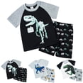 thumbnail image 1 of Pandaie Toddler Baby Boy Summer Clothes 2T 3T 4T 5T Boys Outfit Dinosaur Short Sleeve T-Shirt Tops Elastic Waist Shorts Set 2-3 Years Black, 1 of 9