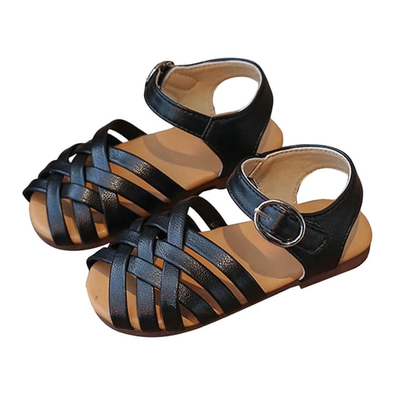 Pandaie Toddler Girl Sandals Easter Summer Dress Shoes Lightweight Open Toe Beach Open Toe Princess Flat