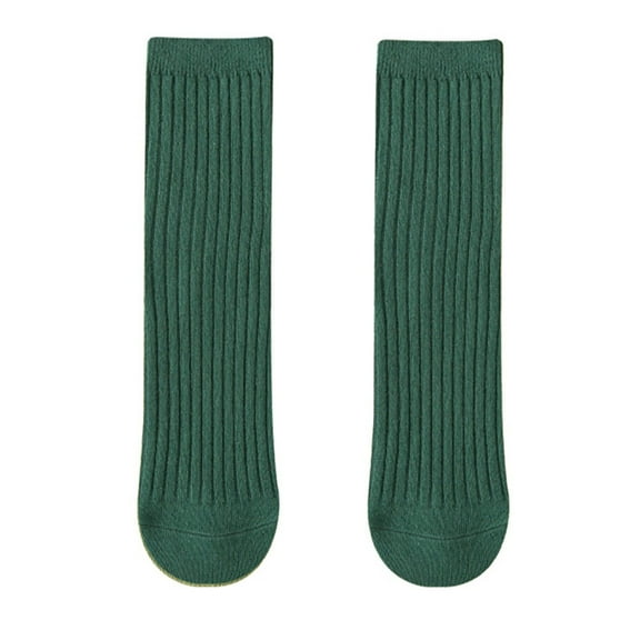 Pandaie Toddler Knee High Socks Non Slip Baby Girls Boys Cable Knit Tube Stockings Kids School Uniform Socks 1 Pack Green 0-18 Years
