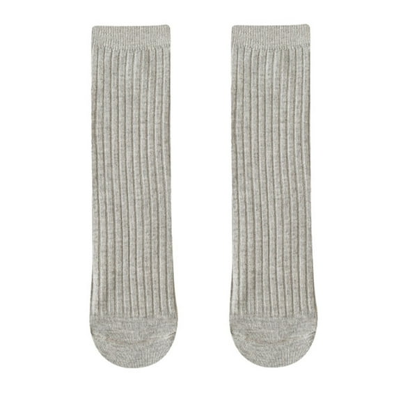 Pandaie Toddler Knee High Socks Non Slip Baby Girls Boys Cable Knit Tube Stockings Kids School Uniform Socks 1 Pack Grey 0-18 Years