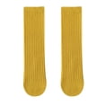 thumbnail image 1 of Pandaie Toddler Knee High Socks Non Slip Baby Girls Boys Cable Knit Tube Stockings Kids School Uniform Socks 1 Pack Yellow 0-18 Years, 1 of 2