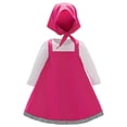 thumbnail image 1 of Pandaie Toddler Little Girls and Bear Folk Dress Up Kids Birthday Party Long Sleeve Outfit with Kerchief Set 18-24 Months Hot Pink, 1 of 9