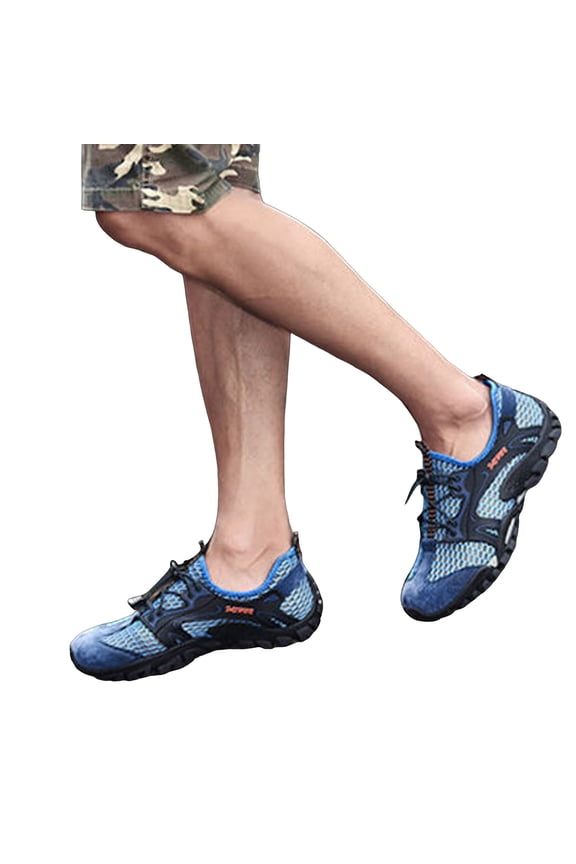 Water Shoes Men Quick Drying Outdoor Hiking Barefoot Beach Shoes Boat Footwear for Diving Hiking Sailing Travel Wading Swimming Fishing Blue 12