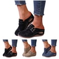 thumbnail image 1 of Pandaie Wedge Clogs for Women Comfortable Closed Toe Slip on Mules Arch Support Orthopedic Slippers Backless Walking Slides Sandals Black Size 6, 1 of 9