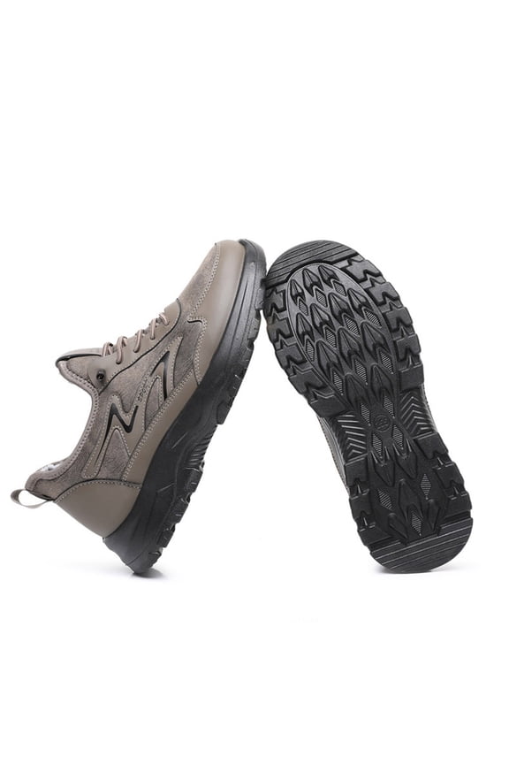 Winter Boots for Men Waterproof Steel Toe Snow Work Booties Non Slip Arch Support Fleece Lined Walking Hiking Sneakers Khaki 9