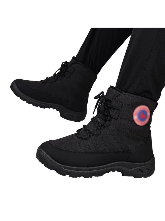 Winter Boots for Women Waterproof Fleece Lined Snow Ankle Booties Non Slip Outdoor Hiking Walking Shoes with Arch Support Black 6