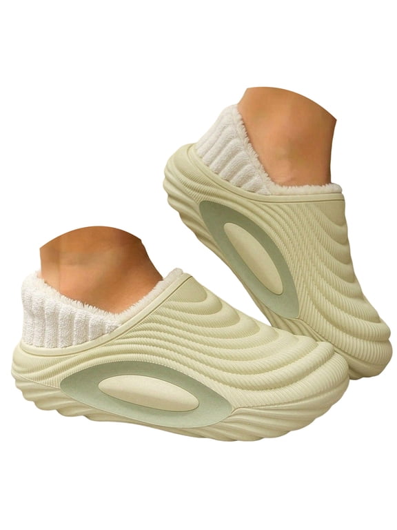 Winter Slippers for Women Arch Support Fuzzy Lined Warm Outdoor Indoor Garden Shoes Size 5.5‑9.5