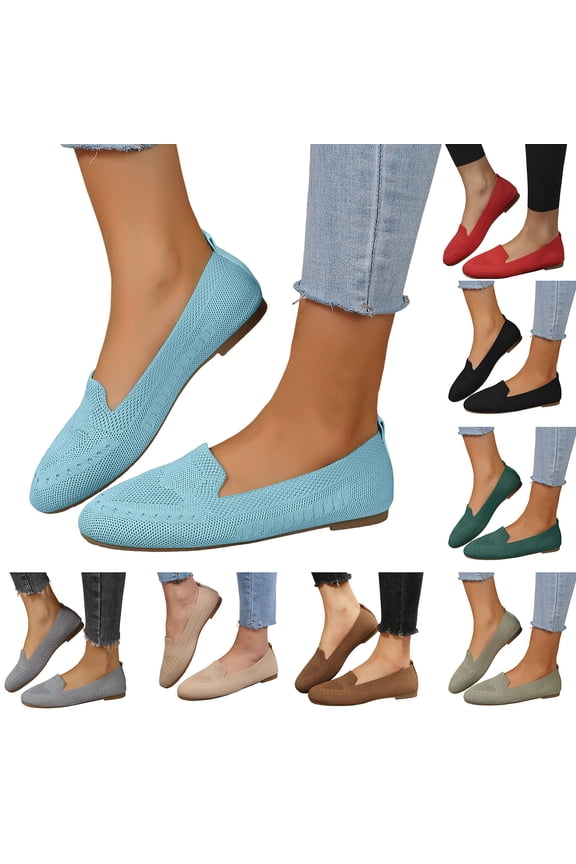 Women's Ballet Flat Shoes Mesh Pointed Toe Flats May Jane Comfortable Slip on Ladies Casual Work Walking Driving Loafers Beige Size 7