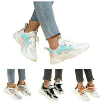 Pandaie Women's Chunky Sneakers Fashion Platform Casual Dad Shoes Comfortable Sport Work Gym Athletic Walking Running Tennis Shoes Red 6