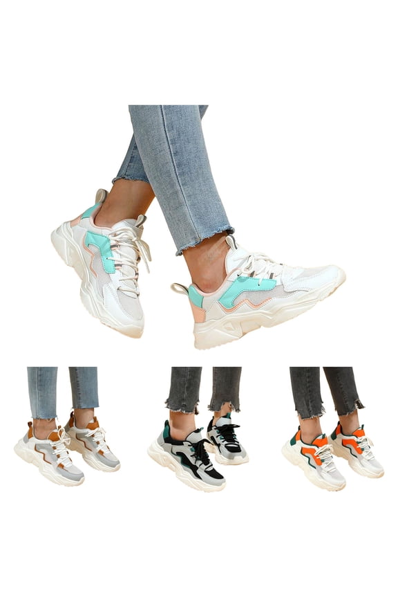 Women's Chunky Sneakers Fashion Platform Casual Dad Shoes Comfortable Sport Work Gym Athletic Walking Running Tennis Shoes Red 6