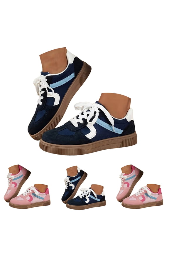 Women's Classic Retro Fashion Sneakers Soft Sole Trendy Platform Low Top Casual Walking Shoes for Daily Wear Walking Outfits Blue 7