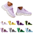 thumbnail image 1 of Pandaie Women's Fashion Walking Shoes Orthopedic Platform Slip on Sneakers Arch Support Gym Workout Athletic Work Casual Tennis Running Shoe Purple Size 5.5, 1 of 6