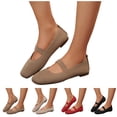 thumbnail image 1 of Pandaie Women's Flats Closed Round Toe Mary Jane Shoes Comfortable Slip on Knit Ballet Dress Flat Loafers Ladies Causal Work Walking Shoe Black Size 6, 1 of 9