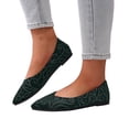 thumbnail image 1 of Pandaie Women's Flats Knit Comfort Pointed Toe Ballet Flats Shoes Rhinestone Casual Slip on Walking Driving Work Shoes Green 7, 1 of 8