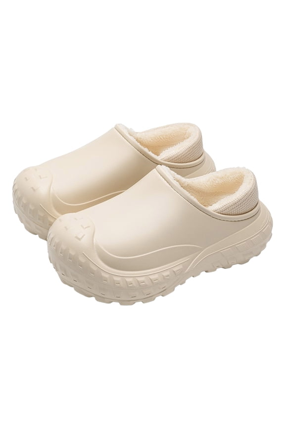 Women's Fleece Lined Clogs Winter Warm Slip on Garden Shoes Arch Support House Slippers Indoor Outdoor Work Mules Khaki 7