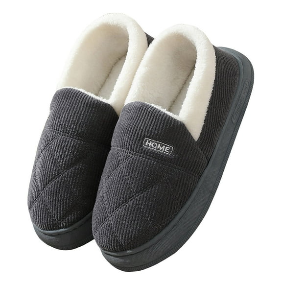 Pandaie Women's Fuzzy Slippers Memory Foam Closed Back Bedroom House Shoes Indoor Outdoor Walking Moccasins Grey 5