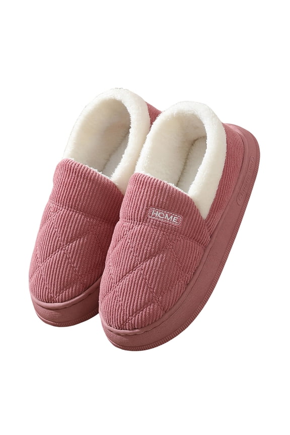 Women's Fuzzy Slippers Memory Foam Closed Back Bedroom House Shoes Indoor Outdoor Walking Moccasins Pink 9