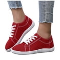 thumbnail image 1 of Pandaie Women's Men's Retro Fashion Sneakers Casual Walking Running Canvas Shoes Non Slip Workout Lace up Tennis Flats Red,7, 1 of 7