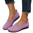 thumbnail image 1 of Pandaie Women's Mesh Flats Shoes Breathable Slip on Casual Knit Walking Loafers Comfortable Ladies Orthopedic Business Office Work Shoes Pink Size 6.5, 1 of 6