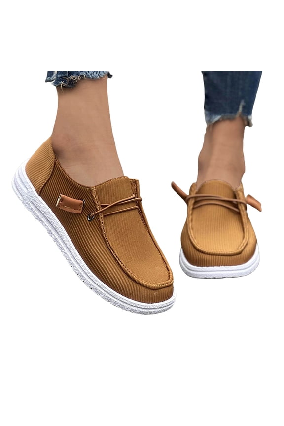 Women's Slip on Loafers Orthopedic Wide Toe Boat Casual Shoes Lightweight Office Business Work Moccasins with Arch Support Brown 9.5