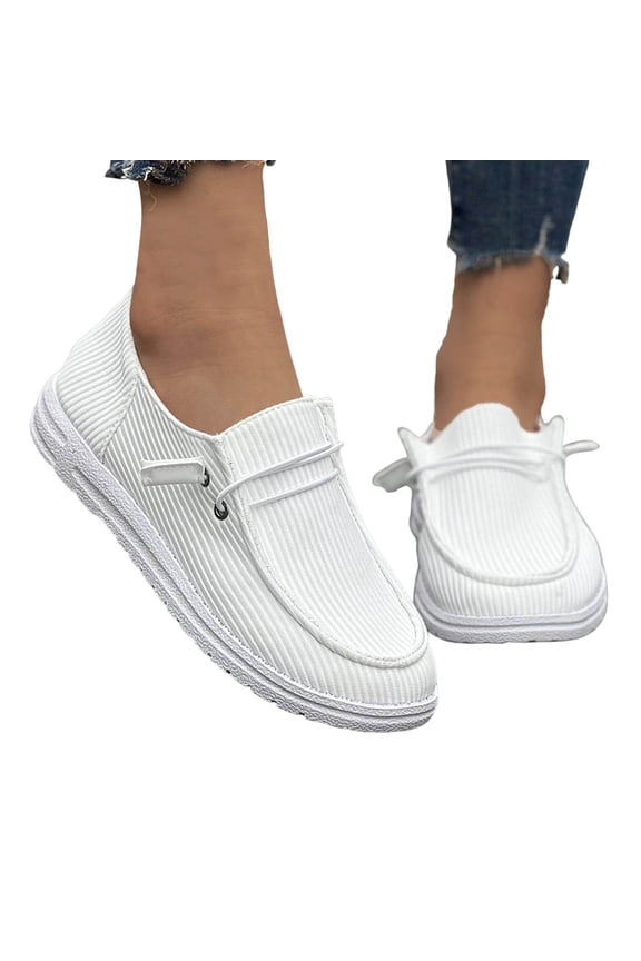 Women's Slip on Loafers Orthopedic Wide Toe Boat Casual Shoes Lightweight Office Business Work Moccasins with Arch Support White 6