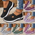 thumbnail image 1 of Pandaie Women's Woven Orthopedic Slip on Shoes Breathable Soft Arch Support Sneakers Non Slip Walking Sports Shoe with Memory Foam Sole Black 6.5, 1 of 8
