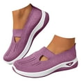thumbnail image 1 of Pandaie Women's Woven Orthopedic Slip on Shoes Breathable Soft Arch Support Sneakers Non Slip Walking Sports Shoe with Memory Foam Sole Purple 6.5, 1 of 6