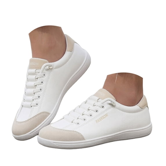 Pandaie Womens Canvas Barefoot Shoes Wide Toe Box Low Top Casual Walking Sneakers Lightweight Comfortable Cushioned Daily Dress Shoe Size 5.5‑11.5