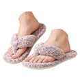 thumbnail image 1 of Pandaie Womens Mens Flip Flops Plush Leopard Print Thong Slippers Non Slip Stylish House Spa Soft Outdoor Indoor Walking Home Shoes Size 6‑10, 1 of 6