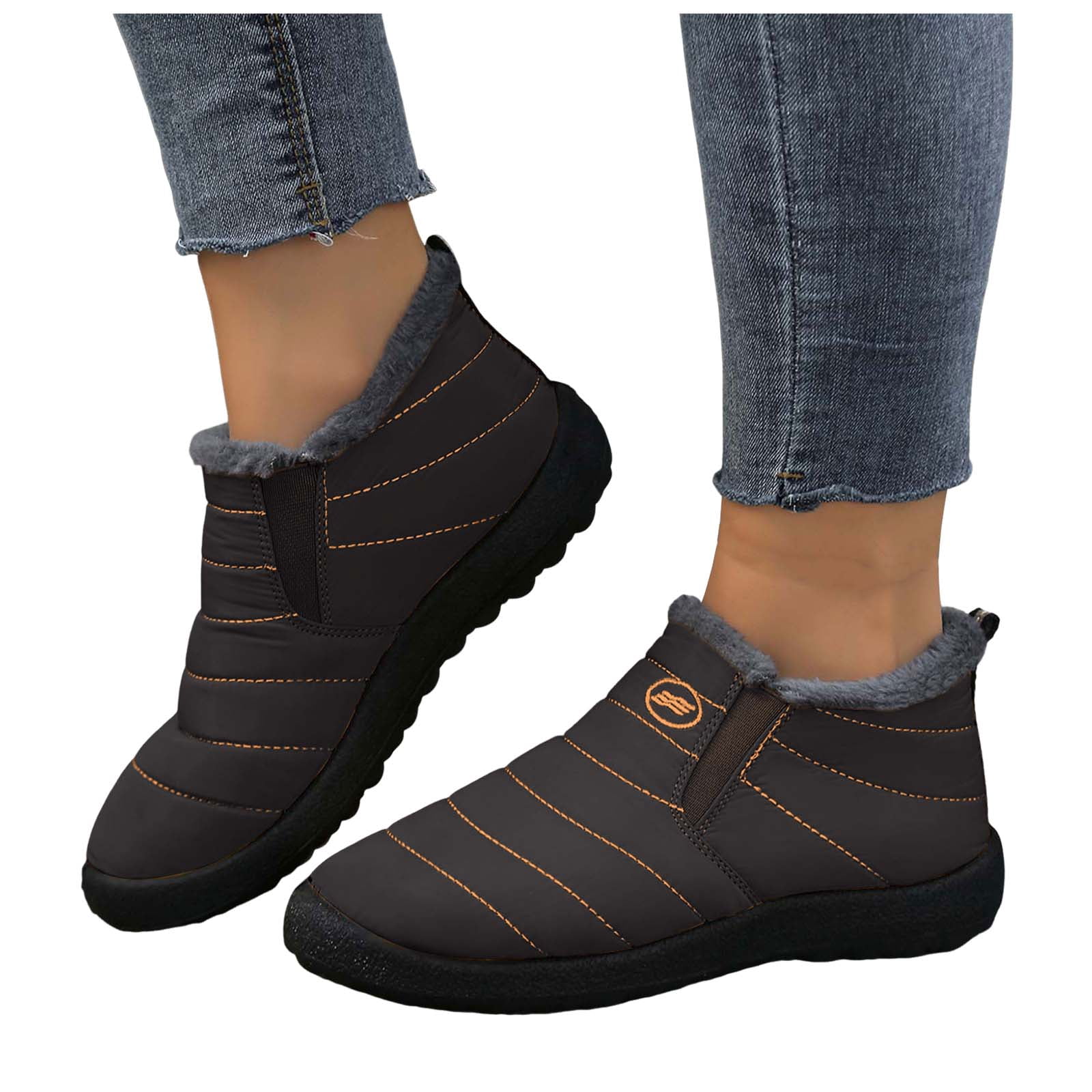 Slip-On Waterproof Men’s Rain & Snow Clog — Navy/Light Gray Best Waterproof Winter Shoes for Men - Big Shoes – BigShoes main image 4