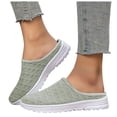 thumbnail image 1 of Pandaie Womens Mesh Walking Mules Sneakers Knit Breathable Open Back Slip On Shoes Orthopedic Tennis Backless Slippers with Arch Support (Light Green,7), 1 of 6