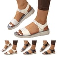 thumbnail image 1 of Pandaie Womens Orthopedic Walking Sandals Comfortable Plantar Fasciitis Arch Support Summer Beach Vacation Shoes with Adjustable Strap Black 6, 1 of 8
