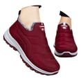 thumbnail image 1 of Pandaie Womens Orthopedic Winter Boots Slip on Arch Support Comfortable Shoes Non Slip Waterproof Warm Fuzzy Ankle Booties Lightweight Outdoor Walking Shoes Red 9.5, 1 of 8