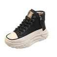 thumbnail image 1 of Pandaie Womens Platform Canvas Sneakers Fashion Lace up Low Top Chunky Sole Comfortable Casual Walking Shoes Non Slip Breathable Sneaker, 1 of 7