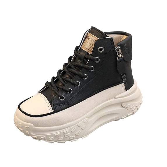 Pandaie Womens Platform Canvas Sneakers Fashion Lace up Low Top Chunky Sole Comfortable Casual Walking Shoes Non Slip Breathable Sneaker