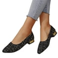 thumbnail image 1 of Pandaie Womens Pointed Toe Flat Ballet Flats Low Block Heel Dress Shoes Comfortable Cushioned Insole Slip on Work Office Wedding Party Casual Footwear, 1 of 9