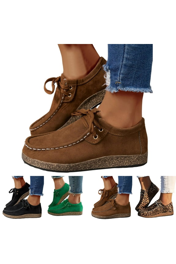 Womens Slip on Loafers Comfort Suede Low Top Moccasins Office Business Work Oxfords Ladies Platform Casual Dress Shoes Black 6.5